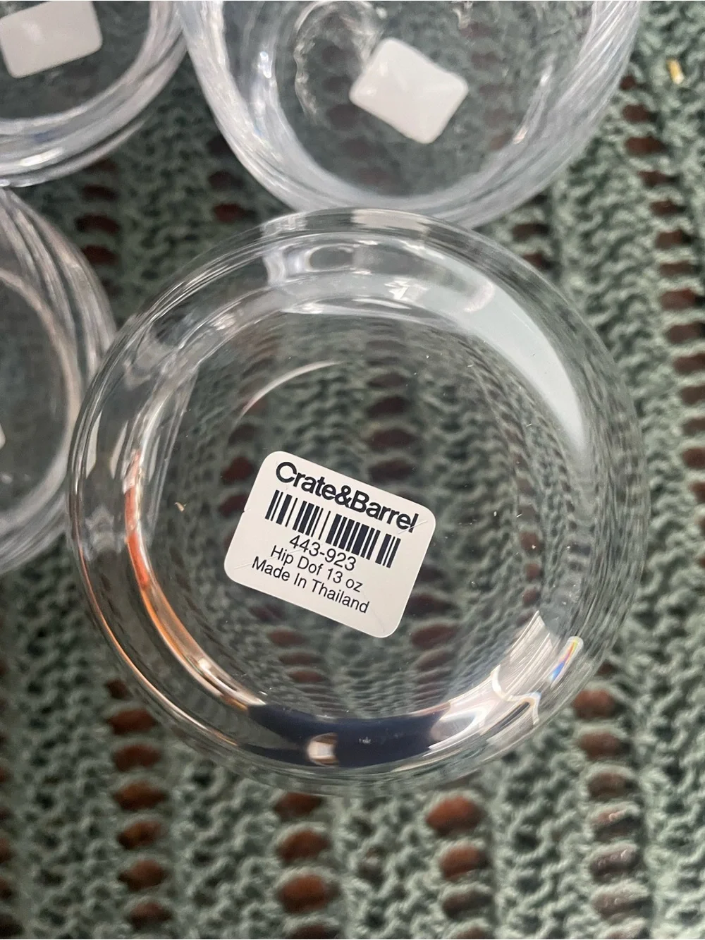 NWT Crate & Barrel Hip Double Old-Fashioned Glasses Set of 6